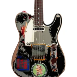Fender Custom Shop Joe Strummer Telecaster Limited-Edition Electric Guitar Masterbuilt By Paul Waller Aged Black over 3-Color Sunburst