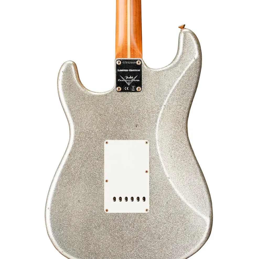 Fender Custom Shop Limited-Edition Platinum Anniversary '50s Stratocaster Journeyman Relic Electric Guitar Aged Silver Sparkle