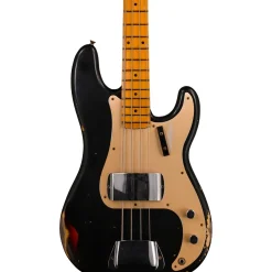 Fender Custom Shop Limited-Edition '58 Precision Bass Relic Aged Black over Chocolate 3-Color Sunburst