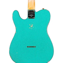 Fender Custom Shop Limited-Edition '60s Custom Telecaster Thinline Relic Maple Fingerboard Electric Guitar Aged Sea Foam Green Sparkle
