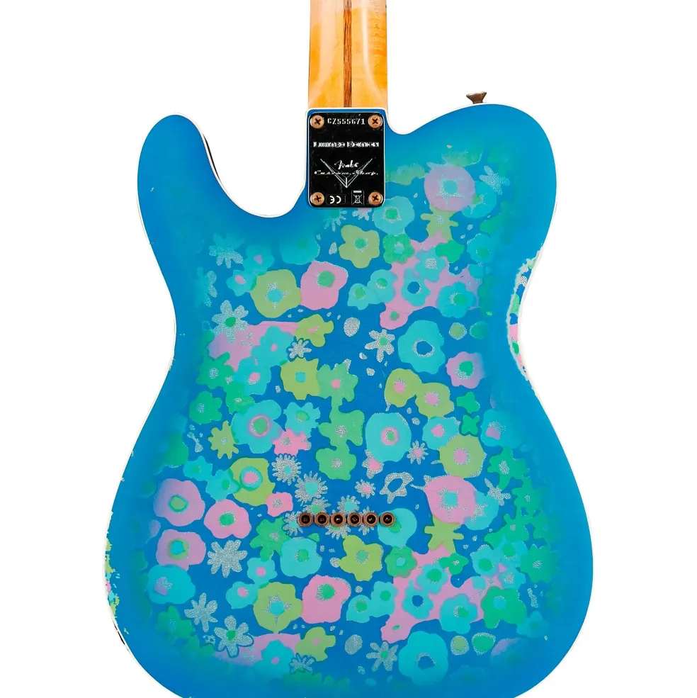 Fender Custom Shop Limited-Edition Dual P-90 Telecaster Relic Electric Guitar Blue Flower