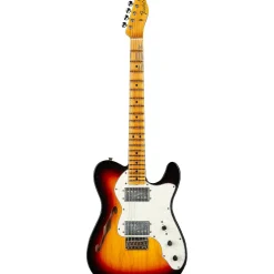 Fender Custom Shop Limited-Edition '70s Tele Thinline Journeyman Relic Electric Guitar Bleached 3-Color Sunburst