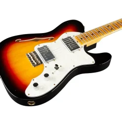 Fender Custom Shop Limited-Edition '70s Tele Thinline Journeyman Relic Electric Guitar Bleached 3-Color Sunburst