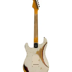 Fender Custom Shop Limited-Edition '62 Stratocaster Heavy Relic Electric Guitar Aged Olympic White over 3-Color Sunburst