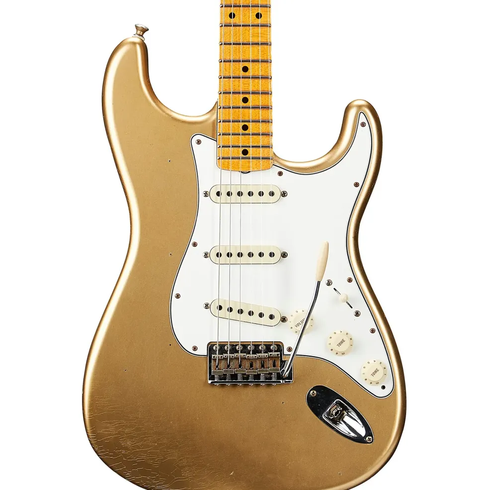 Fender Custom Shop Postmodern Stratocaster Journeyman Relic Maple Fingerboard Electric Guitar Aztec Gold