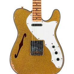 Fender Custom Shop '60s Custom Telecaster Thinline Relic Limited-Edition Electric Guitar Chartreuse Sparkle