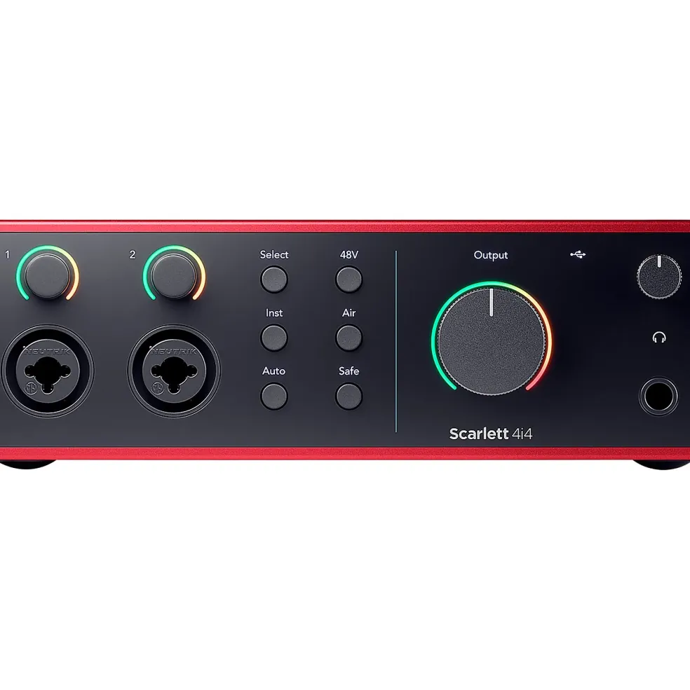 Focusrite 4i4 Gen4 with KRK ROKIT G5 Studio Monitor Pair & S10 Subwoofer (Stands & Cables Included) ROKIT 8
