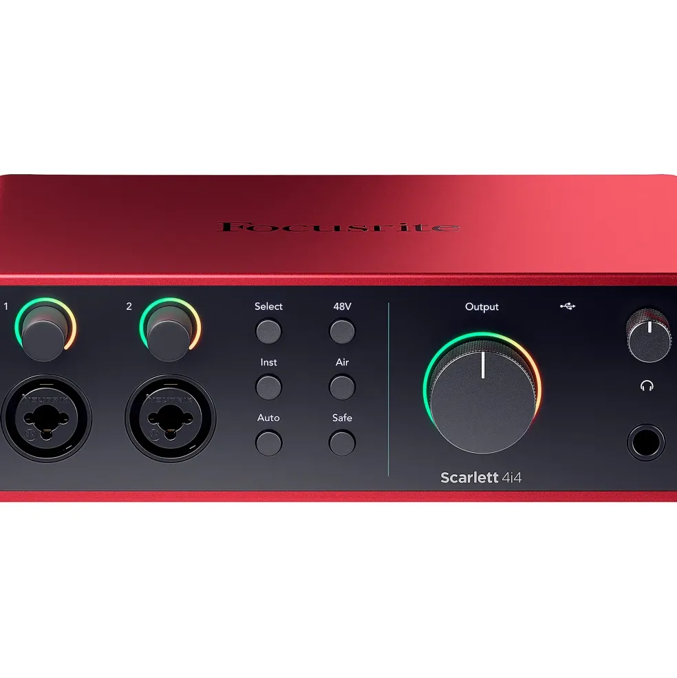 Focusrite Scarlett 4i4 Gen 4 with Yamaha HS Studio Monitor Pair Bundle (Stands & Cables Included) HS8