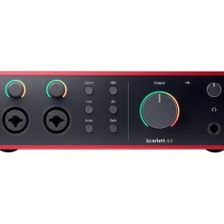 Focusrite Scarlett 4i4 Gen 4 with Yamaha HS Studio Monitor Pair Bundle (Stands & Cables Included) HS8
