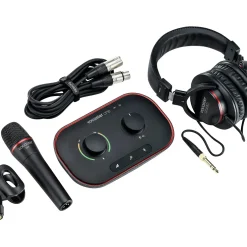 Focusrite Vocaster One Studio Essential Podcasting Bundle for Content Creation