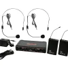 Galaxy Audio EDXR/38SS EDX Dual-Channel Wireless System With Two Headset Microphones, Frequency N Band N Black