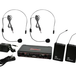 Galaxy Audio EDXR/38SS EDX Dual-Channel Wireless System With Two Headset Microphones, Frequency N Band N Black
