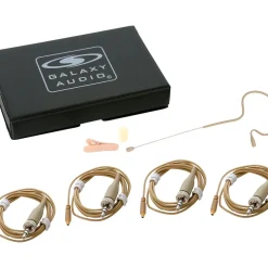 Galaxy Audio ESM4 Single-Ear Headset Mic With 4 Sennheiser Connector Cables, Windscreen, Clip and Case Beige