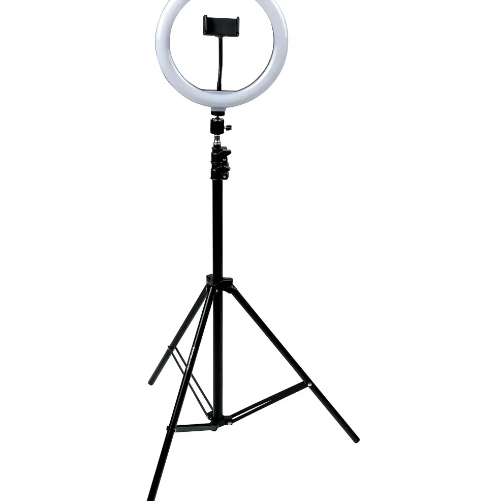 Gator 10" LED Ring Light Stand With Phone Holder & Tripod Base