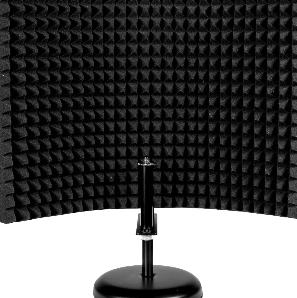 Gator GFW-MICISO1216 Portable Desktop 12 x 16" Microphone Isolation Shield with Round Base Stand