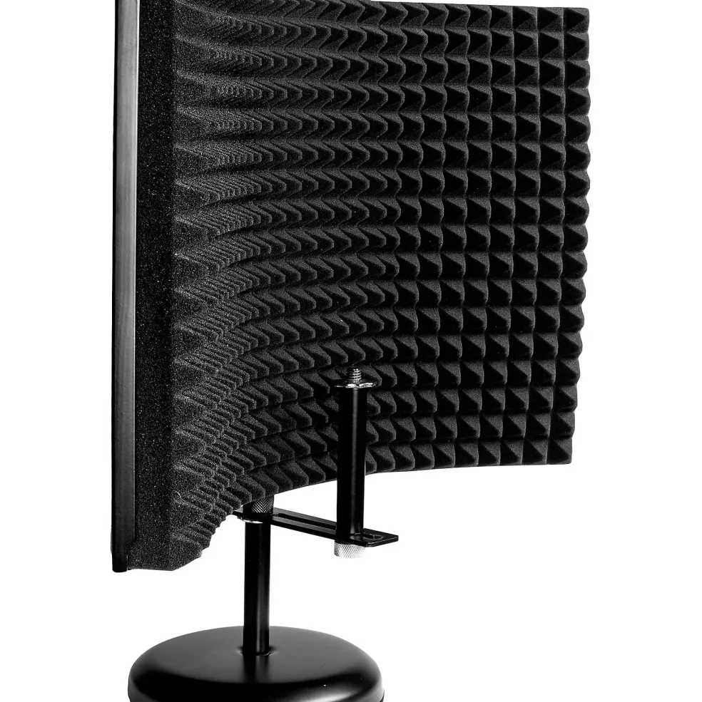 Gator GFW-MICISO1216 Portable Desktop 12 x 16" Microphone Isolation Shield with Round Base Stand