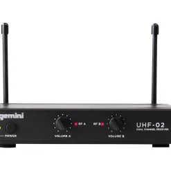 Gemini UHF-02M 2-Channel Wireless Handheld Microphone System, 517.6/521.5MHz S12