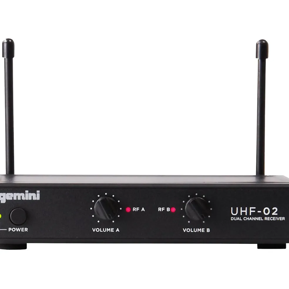 Gemini UHF-02M 2-Channel Wireless Handheld Microphone System, 517.6/521.5MHz S12