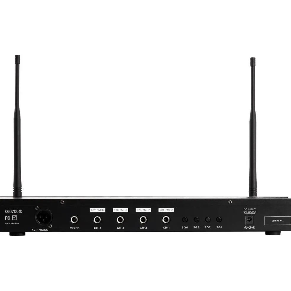 Gemini UHF-04M 4-Channel Wireless Handheld Microphone System, 517.6/521.5/533.7/537.2mHz S1234