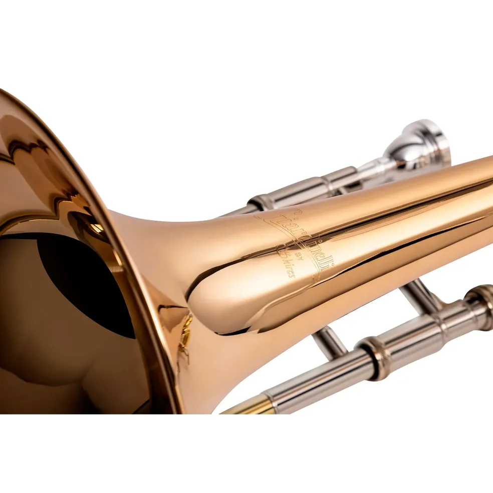 Giardinelli GTB11 F-Attachment Trombone by S.E. Shires Clear Lacquer Gold Brass Bell