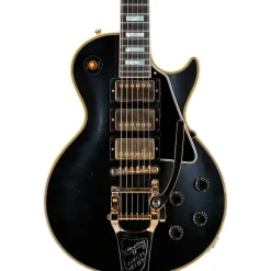 Gibson Custom Murphy Lab 1957 Les Paul Custom Reissue 3-Pickup Bigsby Light Aged Electric Guitar Ebony
