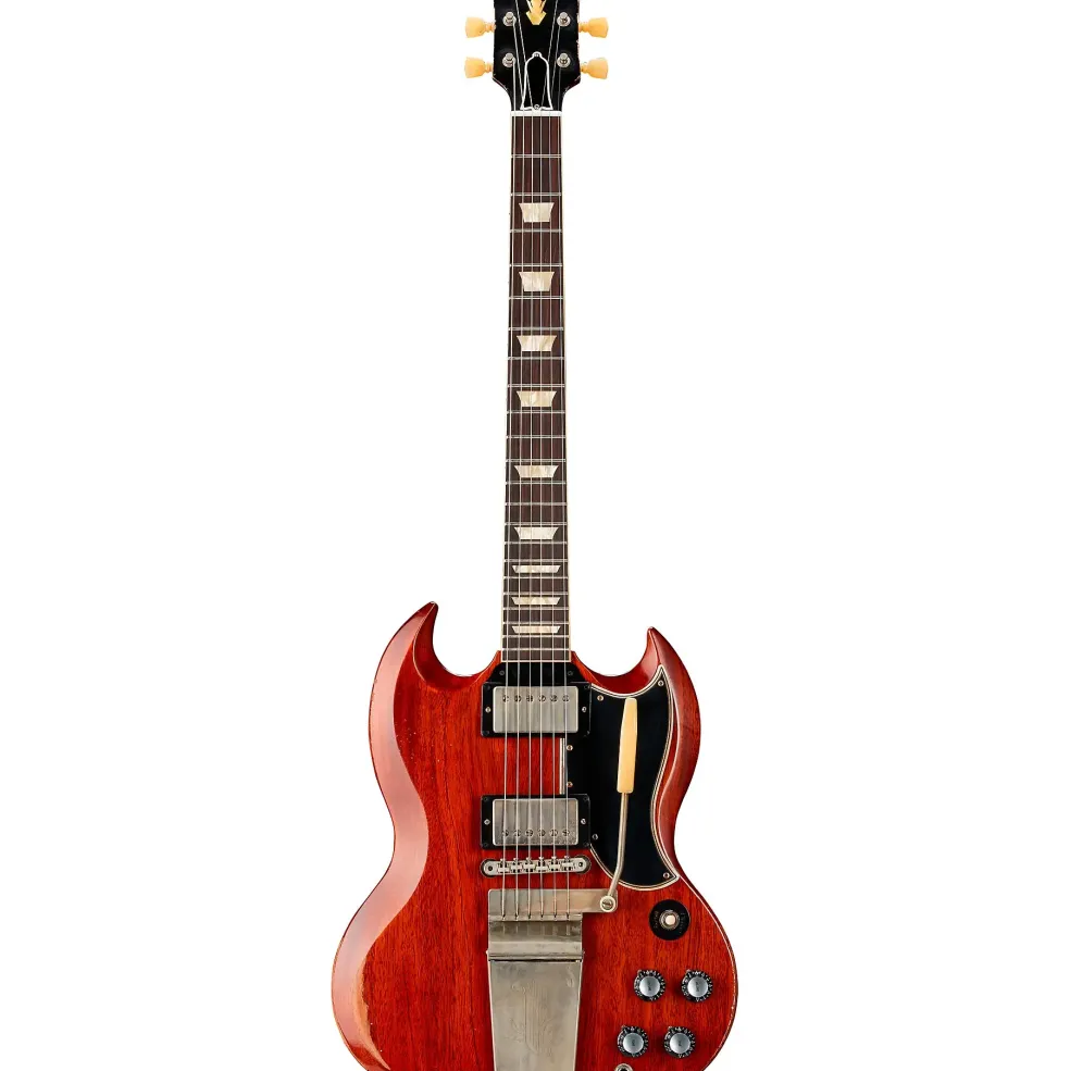 Gibson Custom Murphy Lab 1964 SG Standard Reissue With Maestro Vibrola Heavy Aged Electric Guitar Faded Cherry