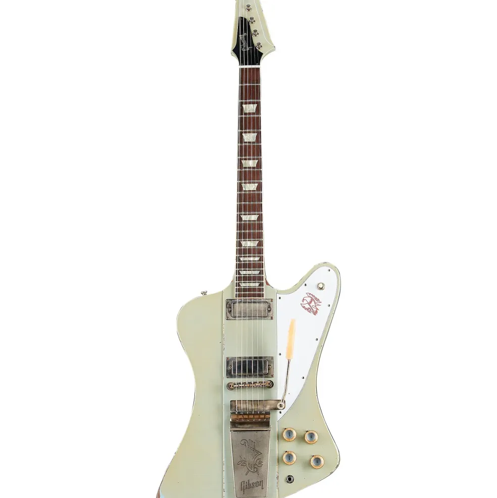 Gibson Custom Murphy Lab 1963 Firebird V With Maestro Vibrola Heavy Aged Electric Guitar Antique Frost Blue