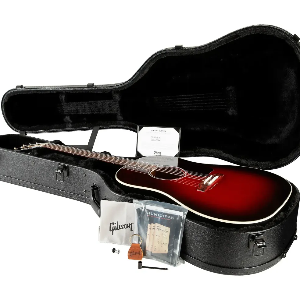 Gibson J-45 Standard Bats Limited-Edition Acoustic-Electric Guitar Blood Red Burst