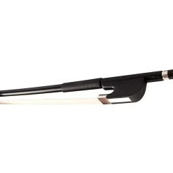 Glasser Bass Bow Fiberglass Half-Lined Frog Leatherette Grip 3/4 Size French