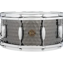 Gretsch Drums Hammered Black Steel Snare 14 x 6.5 in.