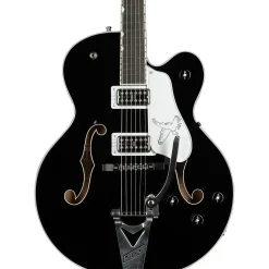 Gretsch Guitars Falcon Hollow Body with String-Thru Bigsby Electric Guitar Black