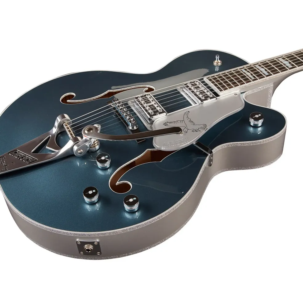 Gretsch Guitars G6136T LTD 140th Falcon Hollowbody Electric Guitar With Bigsby Two-Tone Stone Platinum/Pure Platinum