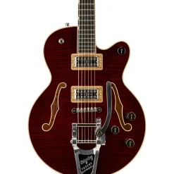 Gretsch Guitars G6659TFM Players Edition Broadkaster Jr. Center Block Bigsby Semi-Hollow Electric Guitar Dark Cherry Stain