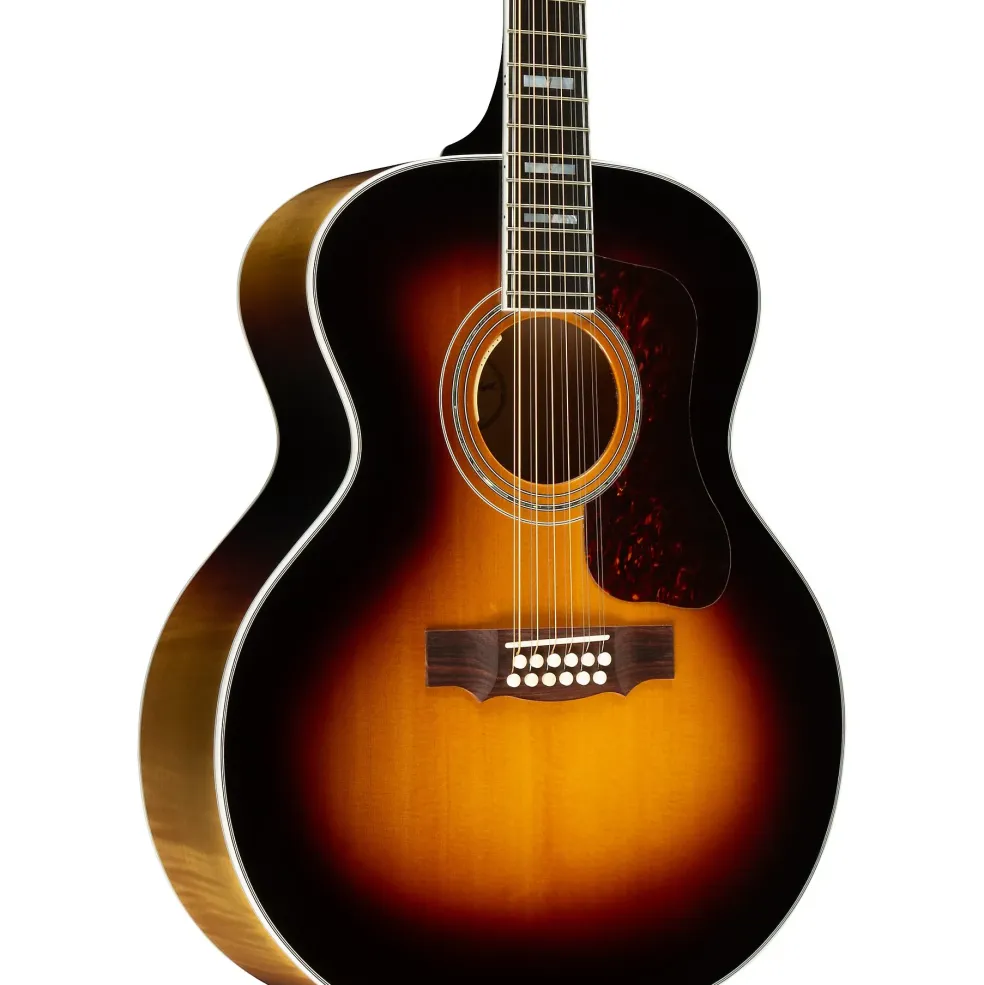 Guild F-512E Maple Jumbo 12-String Acoustic-Electric Guitar Antique Burst