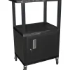 H. Wilson Tuffy Plastic 42" 3-Shelf Cart/Cabinet 42 Black