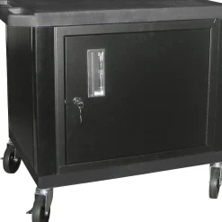 H. Wilson Tuffy Plastic 26" 2-Shelf Cart/Cabinet 26 Black