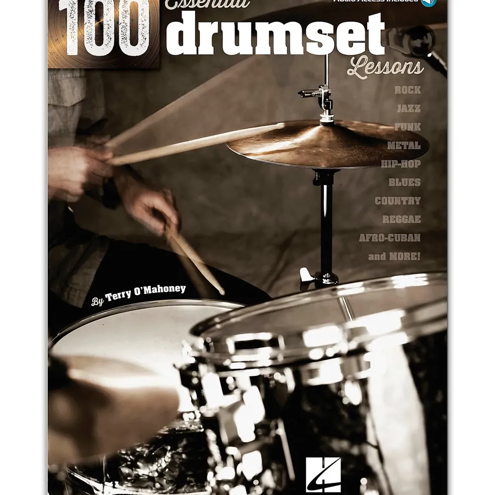 Hal Leonard 100 Essential Drumset Lessons Book/Online Audio