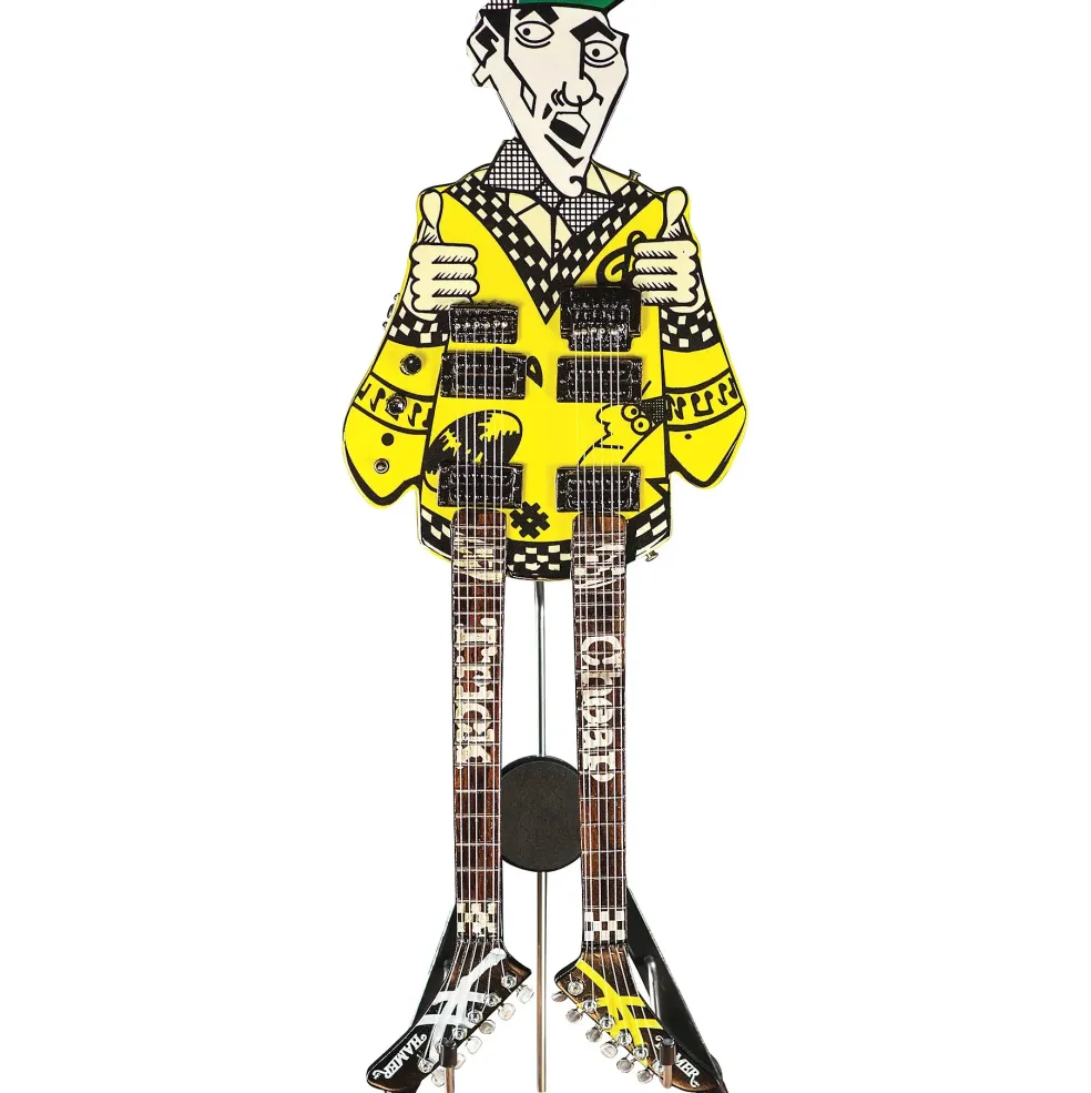 Hal Leonard Rick Nielsen Uncle Dick Doubleneck Model Miniature Guitar Replica