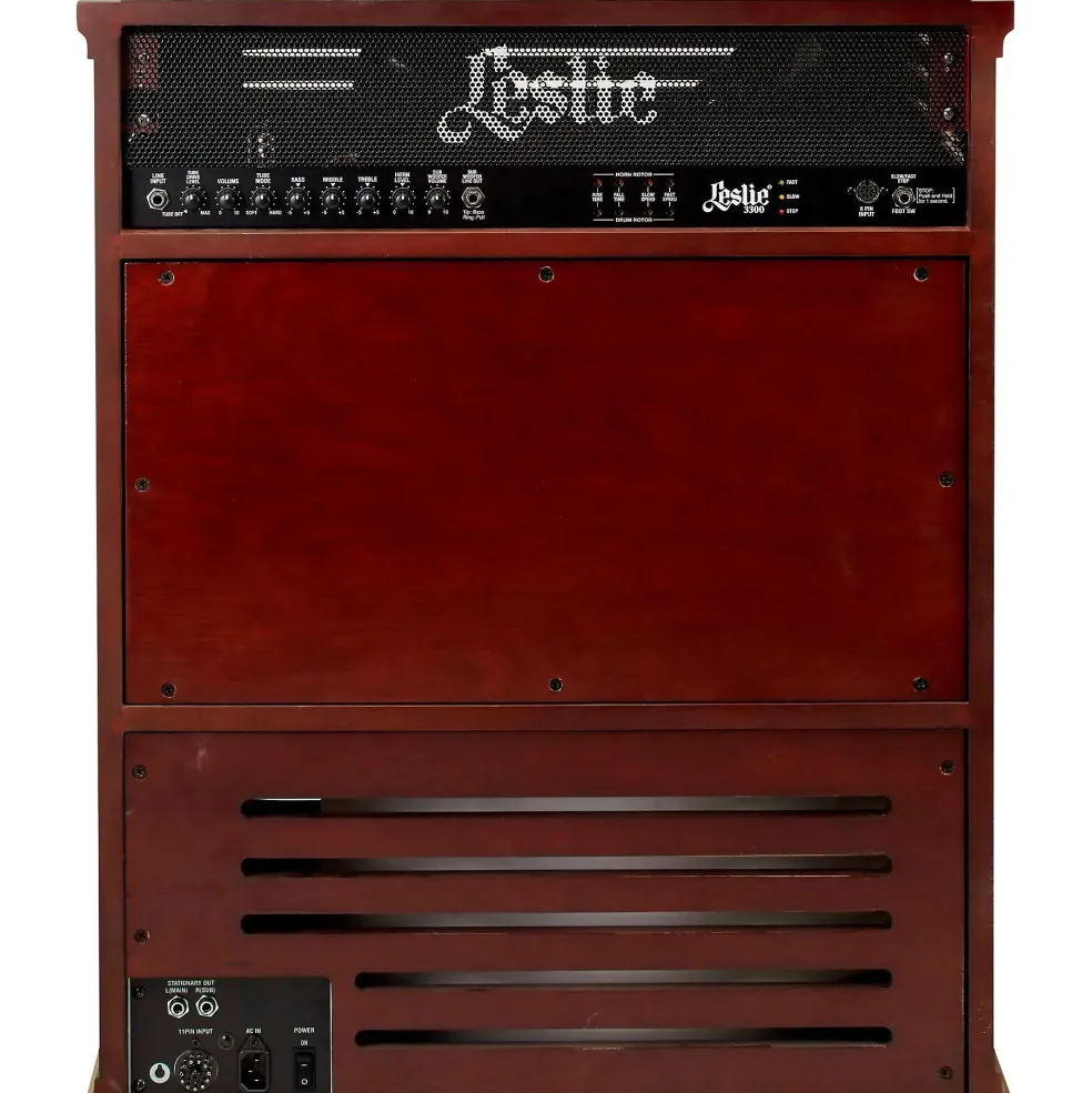 Hammond Leslie Model 3300W 300W 15" Combo Cabinet With 2-Speed Rotary Horn Red Walnut