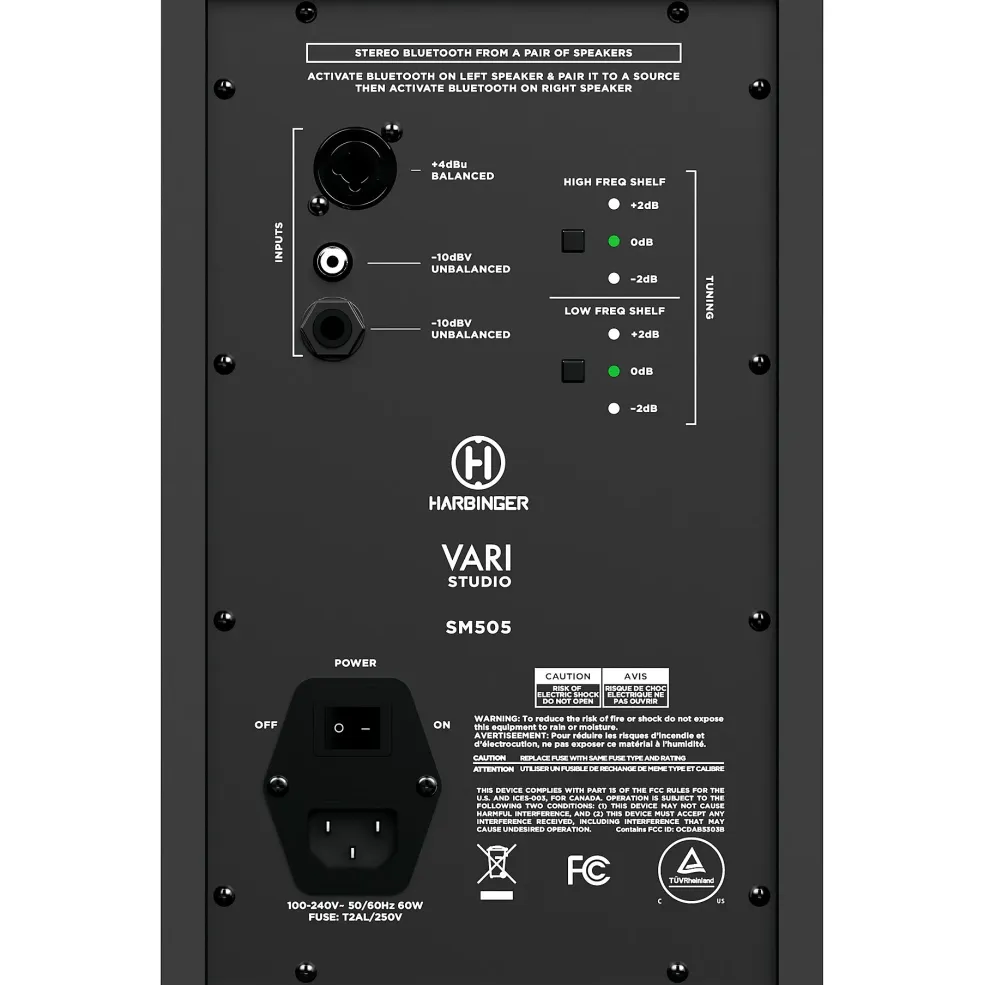 Harbinger VARI SM505 5" Studio Monitor With 3-Voice DSP and Bluetooth