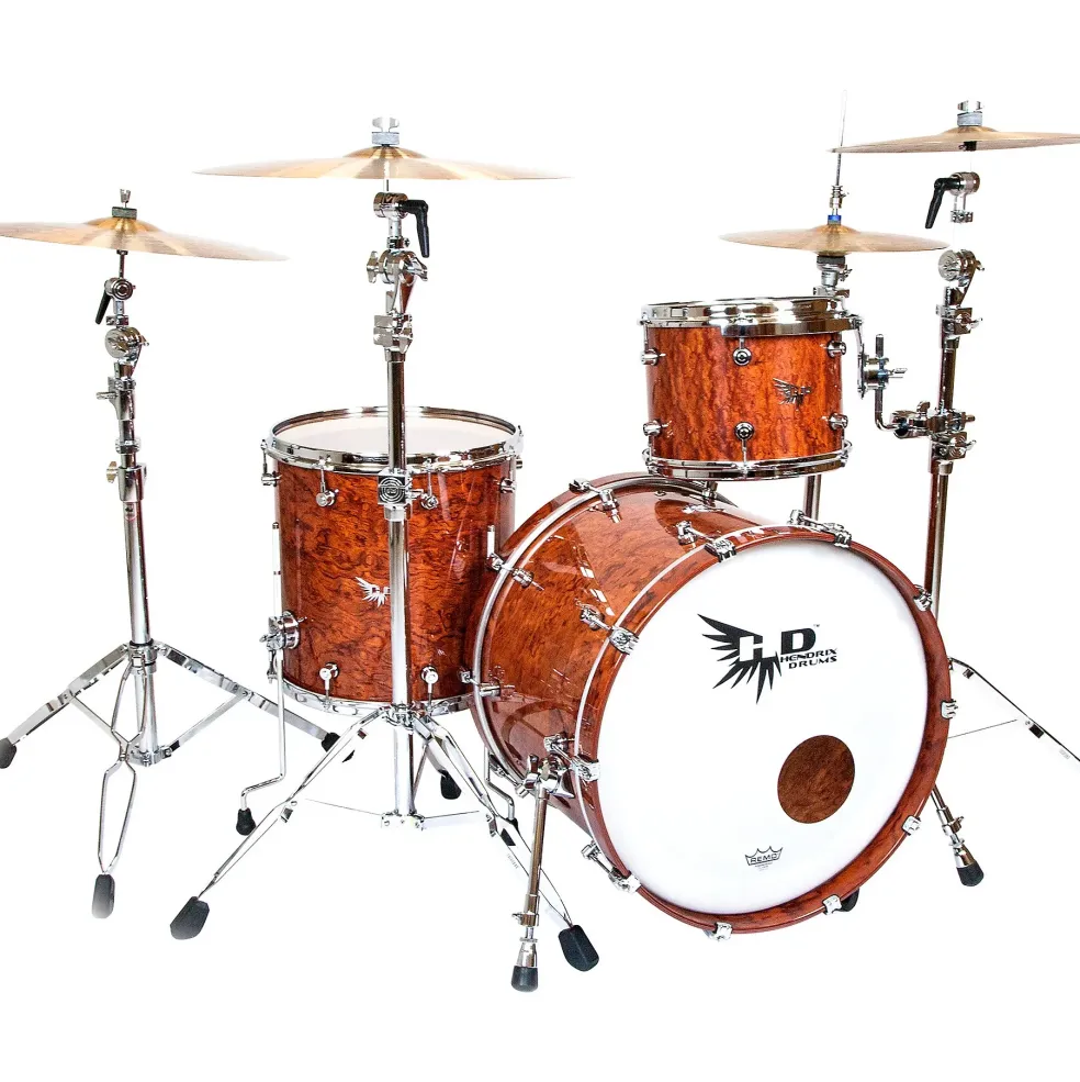Hendrix Drums Perfect Ply Series Bubinga 3-Piece Shell Pack with 22x16" Bass Drum Gloss