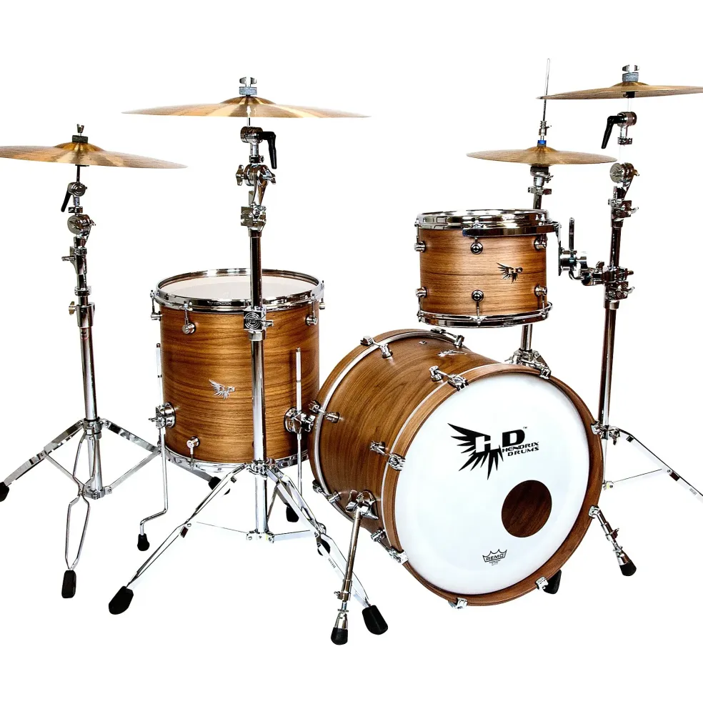 Hendrix Drums Perfect Ply Series Walnut 3-Piece Shell Pack, Fusion Sizes Satin
