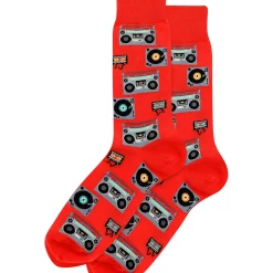Hot Sox Retro Music Crew Socks Large