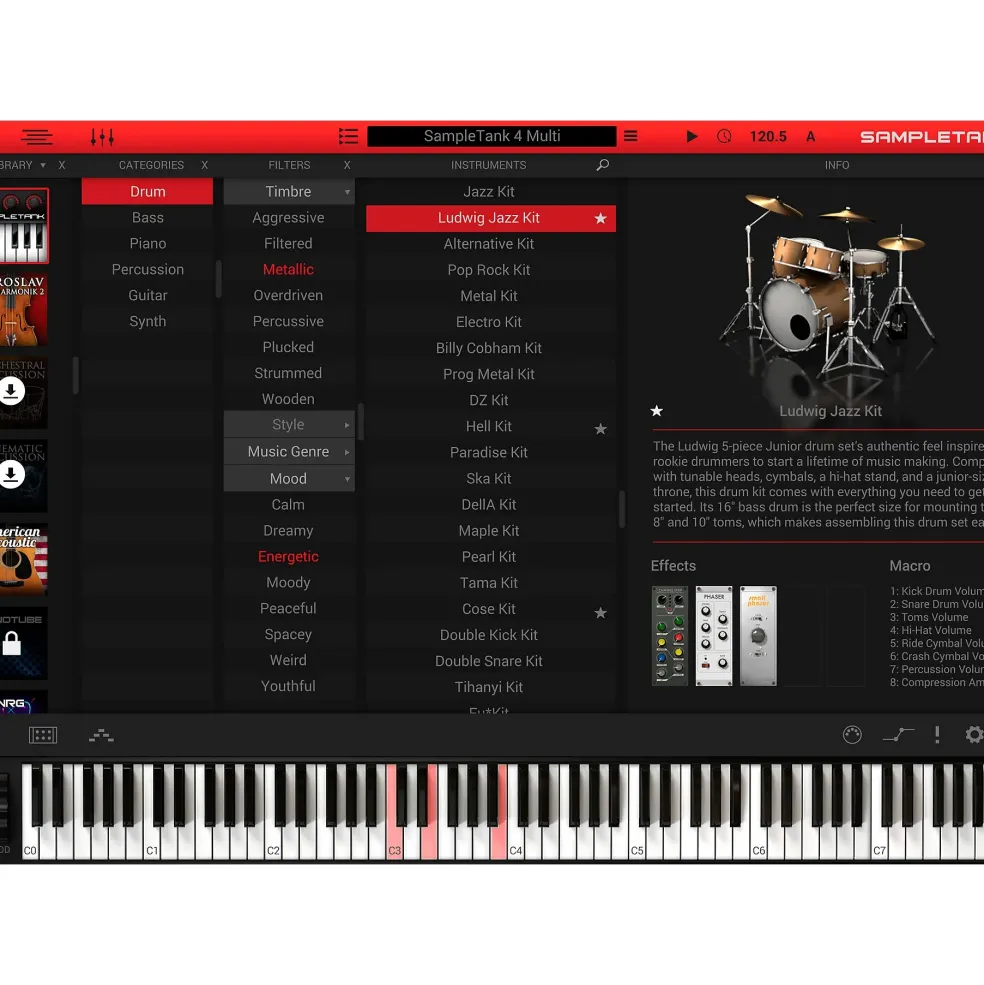 IK Multimedia SampleTank 4 SE Virtual Drums Software Plug-in