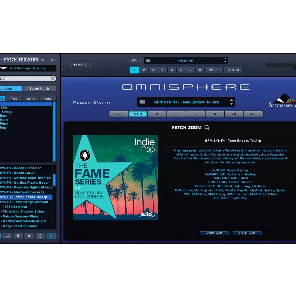 Ilio The Fame Series: Indie Pop - Patch Library for Omnisphere 2.6 or Higher