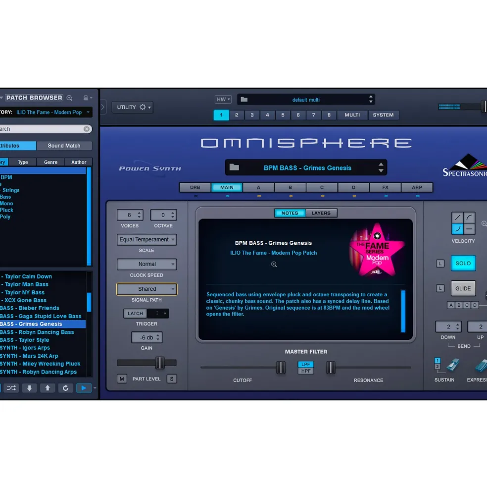 Ilio The Fame Series: Modern Pop - Patch Library for Omnisphere 2.6 or Higher