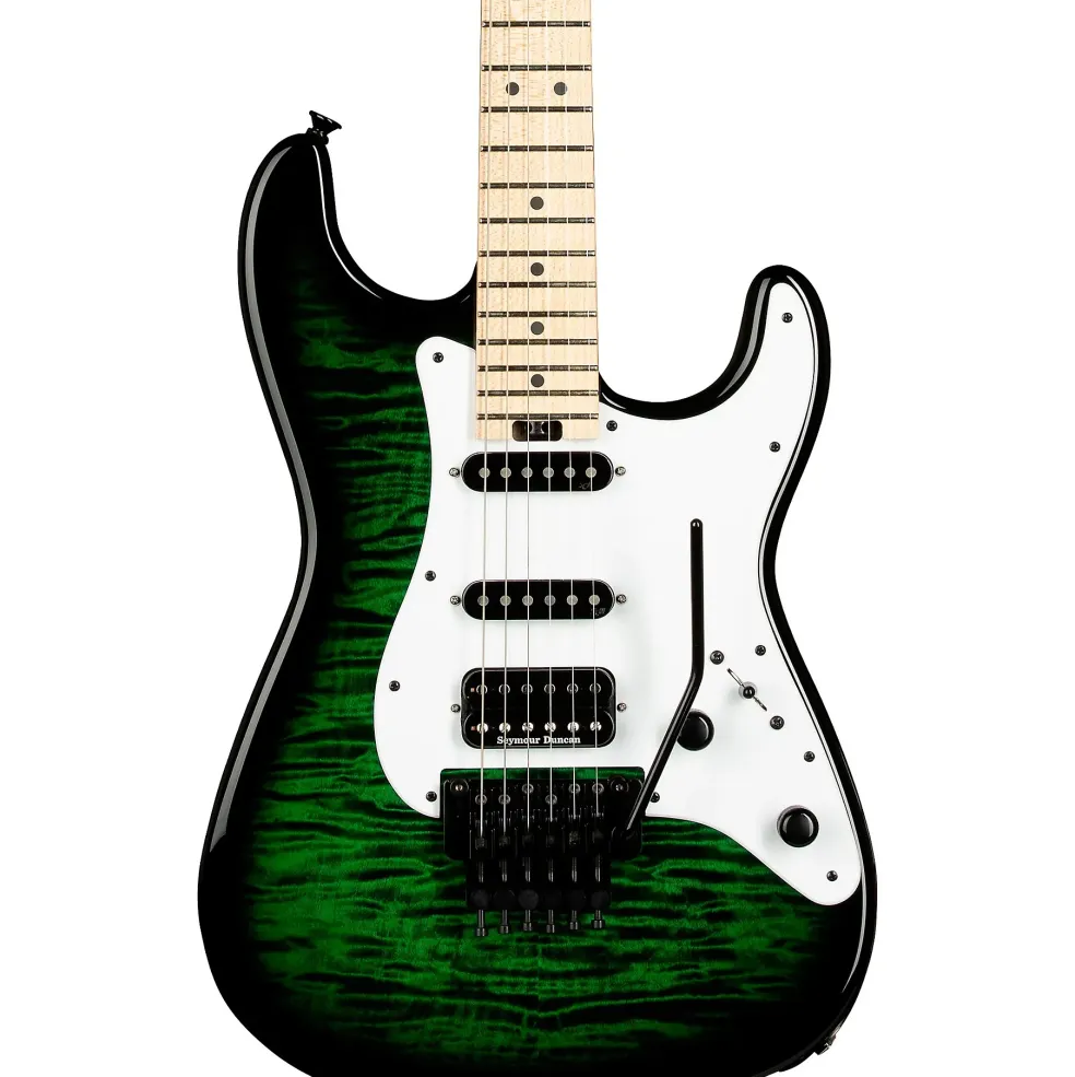 Jackson USA Signature Adrian Smith San Dimas DKQM Electric Guitar Transparent Green Burst
