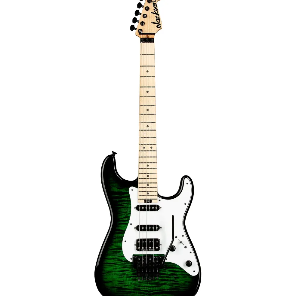 Jackson USA Signature Adrian Smith San Dimas DKQM Electric Guitar Transparent Green Burst