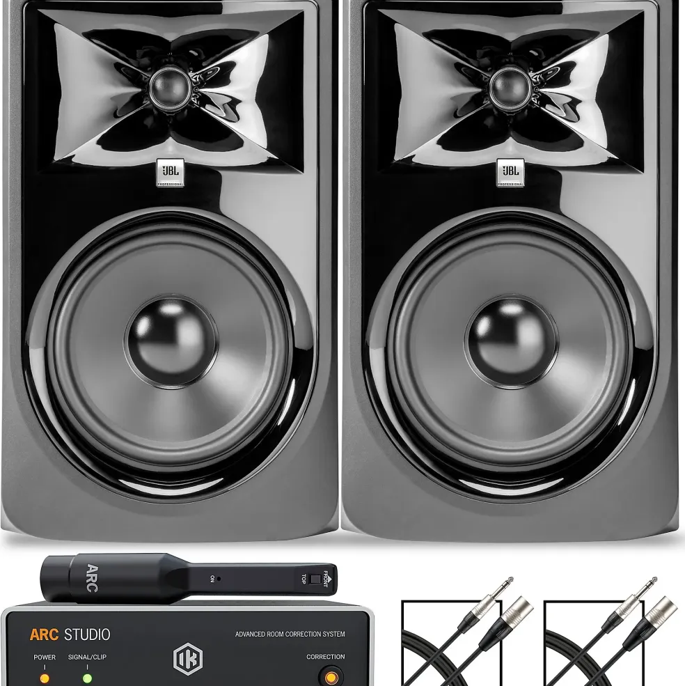 JBL 308P MKII 8" Studio Monitor Pair with IK Multimedia ARC Studio Advanced Room Correction System
