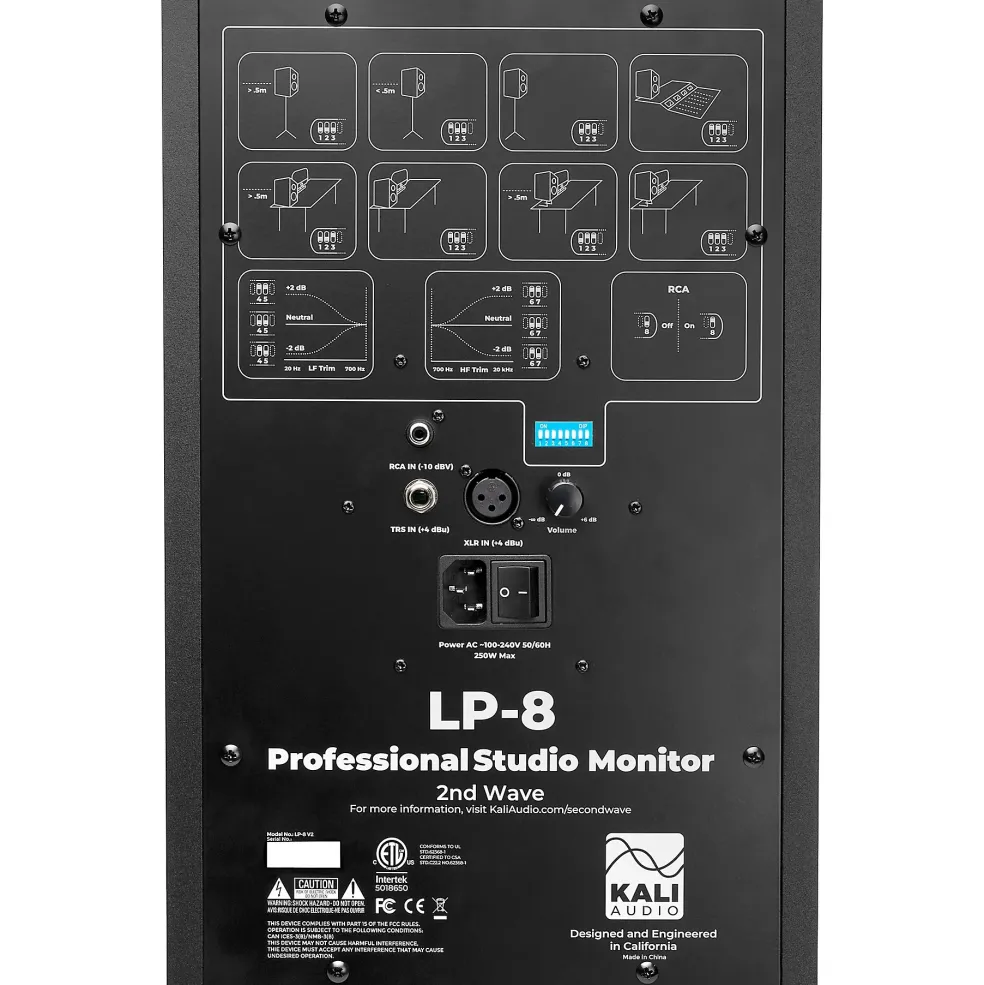 Kali Audio LP-8 V2 8" Powered Studio Monitor (Pair) & WS-6.2 Dual 6" Studio Subwoofer Bundle